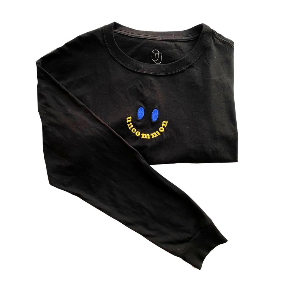 •BLACK UNCOMMON EMBROIDERED  LONG-SLEEVE SHIRT